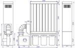 Filter unit ADAMIK FT 647N 7,5 kW A dimensions