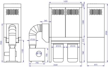 Odsávání ADAMIK FT 716N 4 kW A rozměry