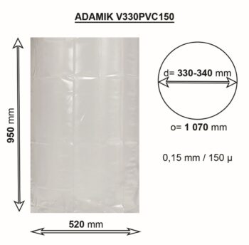 Waste bag ADAMIK V330PVC150 dimensions