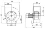 Ventilator ADAMIK VAN 531 dimensions side