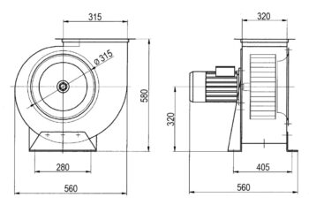 Ventilator ADAMIK VAN 531 dimensions upward