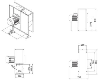Ventilator ADAMIK VAN 840 11 kW dimensions